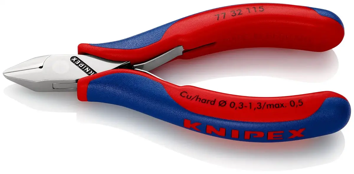 Knipex Electronics Diagonal Cutter Pliers Pointed Head Small Bevel 115Mm Multi Component Grips 77 32 115 1