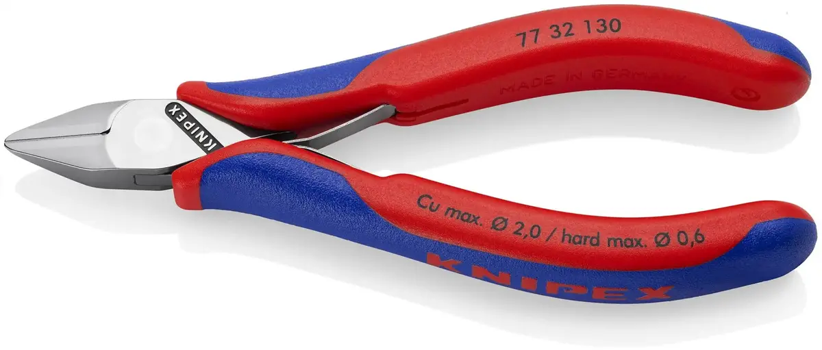 Knipex Electronics Diagonal Cutter Pliers Pointed Head Small Bevel 115Mm Multi Component Grips 77 32 130 1