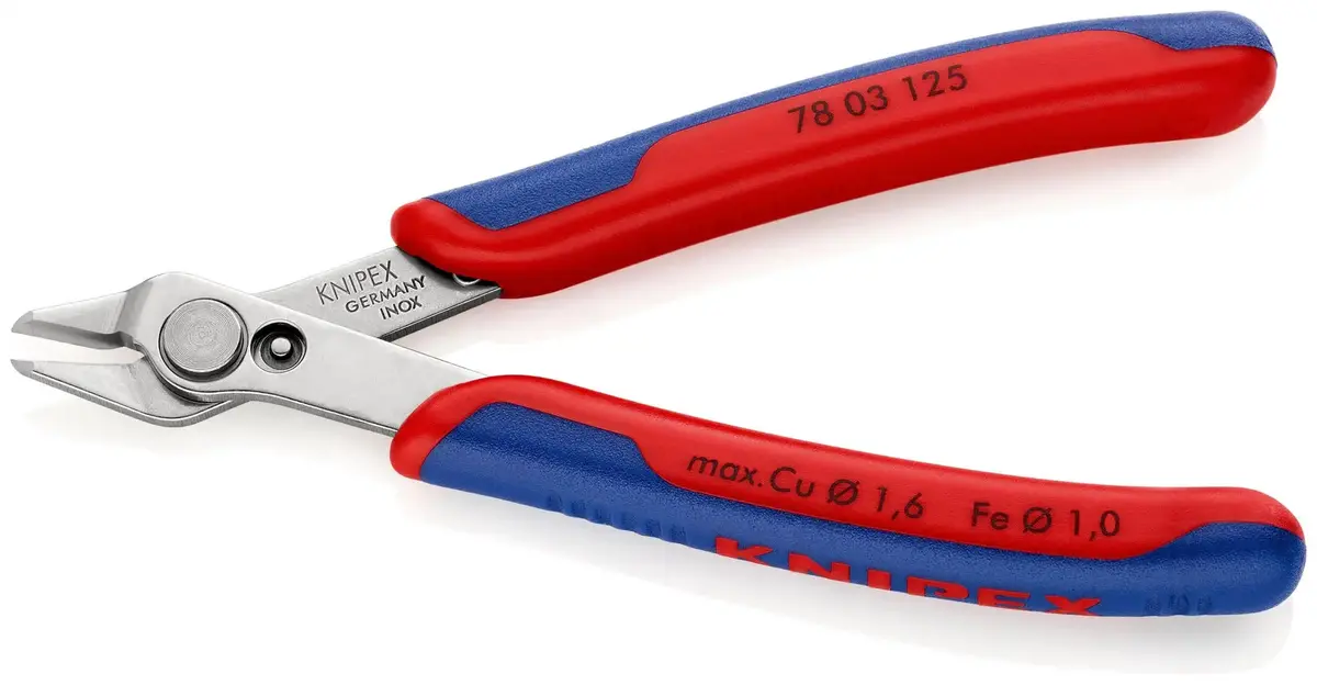 Knipex Electronics Super Knips Precision Cutting Pliers 125Mm Multi Component Grips 78 03 125 Sb 2