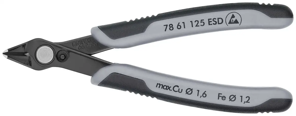 Knipex Electronics Super Knips Precision Cutting Pliers 125Mm Multi Component Grips 78 61 125 Esd 1