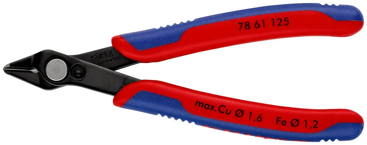 Knipex Electronics Super Knips Precision Cutting Pliers 125Mm Multi Component Grips 78 61 125 Sb 1