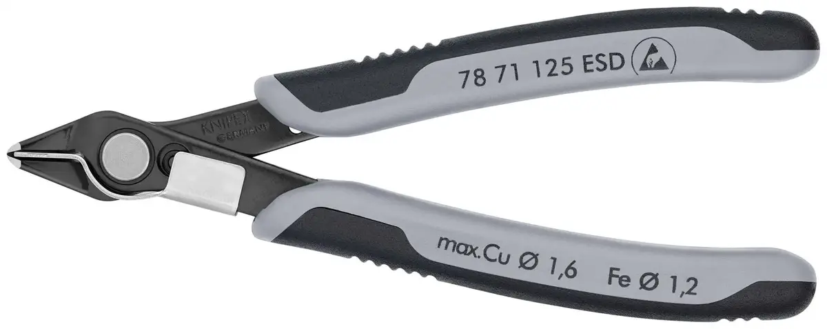 Knipex Electronics Super Knips Precision Cutting Pliers 125Mm Multi Component Grips 78 71 125 Esd 1