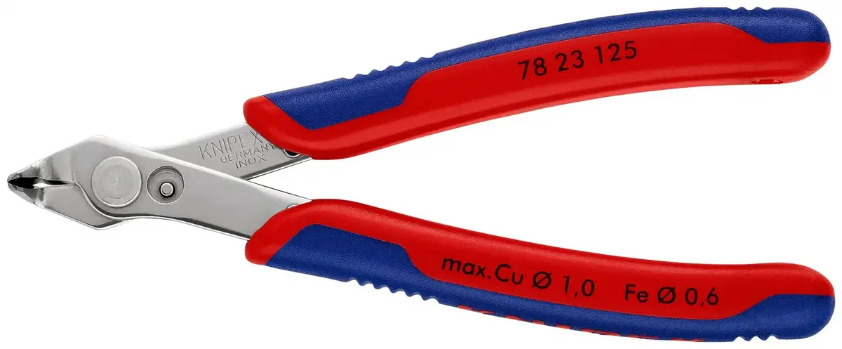 Knipex Electronics Super Knips Precision Cutting Pliers 60° Angled Head 125Mm Multi Component Grips 78 13 125 1