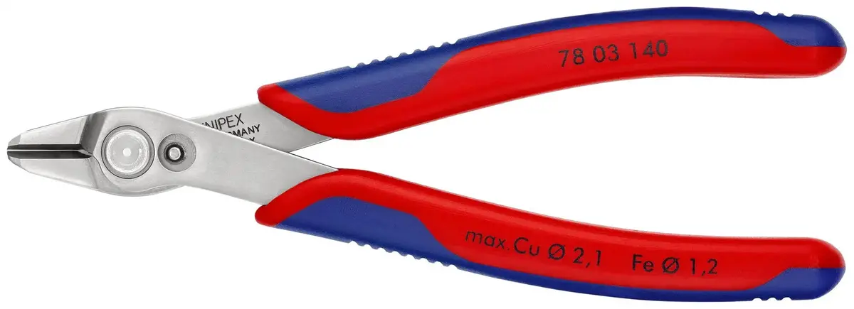 Knipex Electronics Super Knips Xl Precision Cutting Pliers 140Mm Multi Component Grips 78 03 140 Sb 1