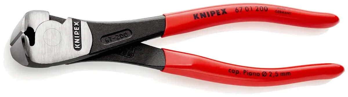 Knipex End Cutting Pliers Nipper High Leverage 200Mm Plastic Coated 67 01 200 1