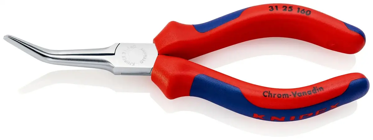 Knipex Flat Needle Nose Pliers Bent Nose 160Mm Multi Component Grips 31 25 160 1