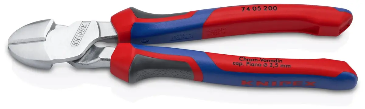Knipex High Leverage Diagonal Side Cutting Pliers 200Mm Chrome Plated With Comfort Handles 74 05 200 1