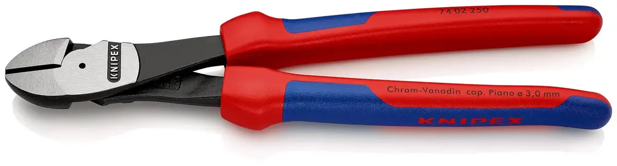 Knipex High Leverage Diagonal Side Cutting Pliers 250Mm Multi Component Grips 74 02 250 1