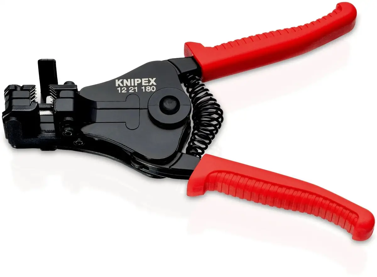 Knipex Insulation Stripper With Adapted Blades 180Mm Stripping Pliers Plastic Coated 12 21 180 1