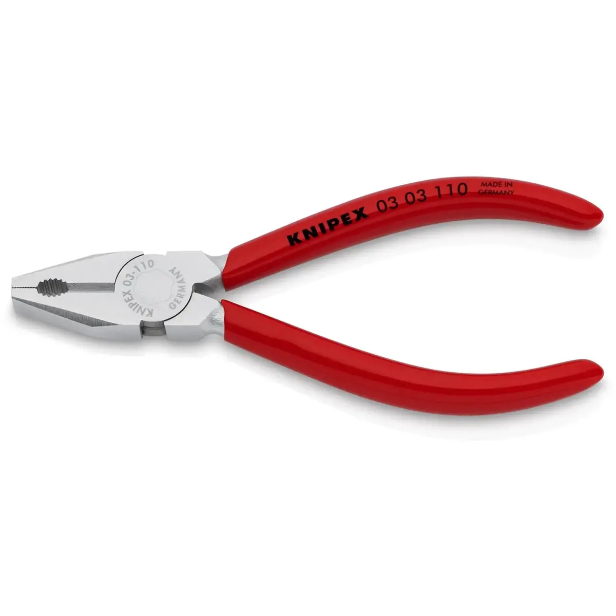 Knipex Mini Combination Pliers 110Mm Chrome Plated Plastic Coated Handles 03 03 110 1