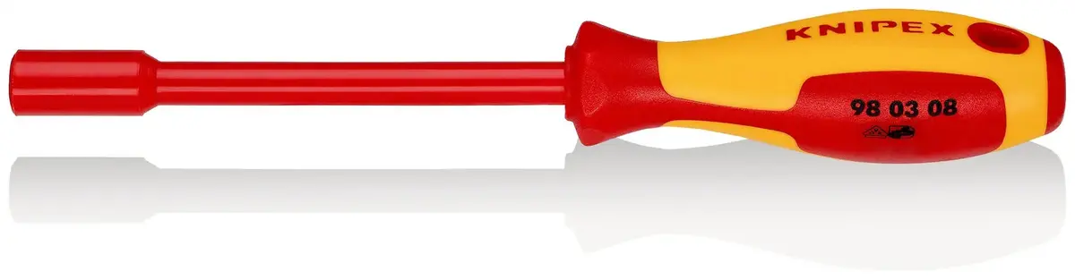 Knipex Nut Driver With Screwdriver Handle 8.0Mm Vde Insulated Multi Component Grips 237Mm 98 03 08 1