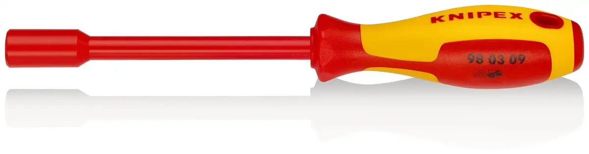 Knipex Nut Driver With Screwdriver Handle 9.0Mm Vde Insulated Multi Component Grips 237Mm 98 03 09 1