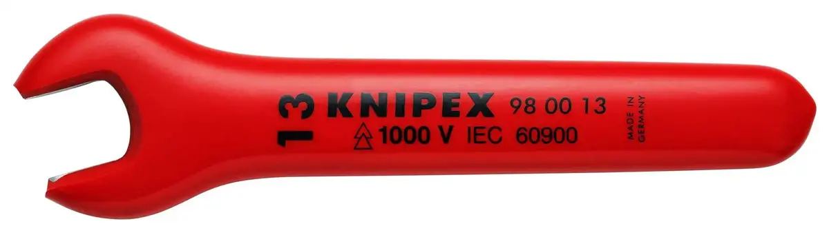 Knipex Open End Wrench Spanner 13Mm Insulated Vde 1000V 130Mm Long 15° Jaw Angle 98 00 13 1