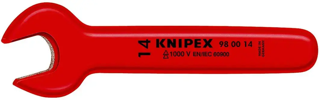 Knipex Open End Wrench Spanner 17Mm Insulated Vde 1000V 155Mm Long 15° Jaw Angle 98 00 17 1