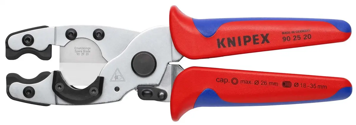 Knipex Pipe Cutter For Composite Pipes And Protective Tubes 210Mm Multi Component Grips 90 25 20 1