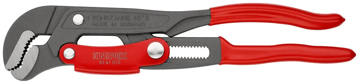 Knipex Pipe Wrench S-Type With Fast Adjustment 330Mm Grey Powder Coated Plastic Coated Handles 83 61 010 1