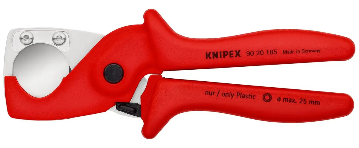 Knipex Plasticut Cutter For Flexible Hoses And Plastic Conduit Pipe 185Mm 25Mm Capacity 90 20 185 Sb 1
