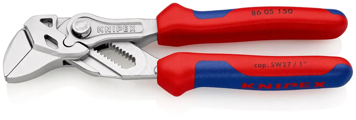 Knipex Pliers Wrench Slip Joint Plier 150Mm Chrome Multi Component Grips 86 05 150 Sb 1
