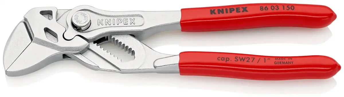 Knipex Pliers Wrench Slip Joint Plier 150Mm Chrome Plastic Coated Handles 86 03 150 Sb 1
