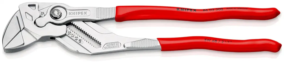 Knipex Pliers Wrench Slip Joint Plier 300Mm Chrome Plastic Coated Handles 86 03 300 Sb 1