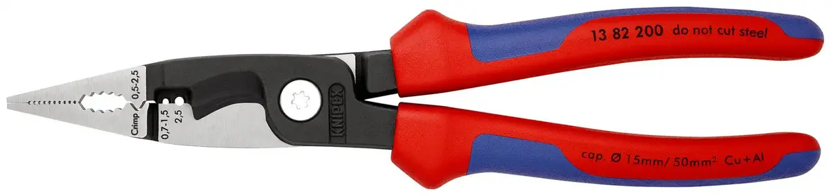 Knipex Pliers For Electrical Installation 200Mm Multi Component Grips 13 82 200 1