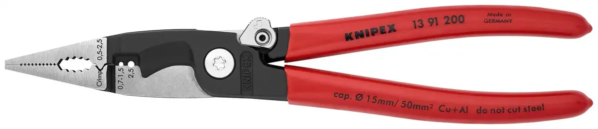 Knipex Pliers For Electrical Installation 200Mm Plastic Coated 13 91 200 1