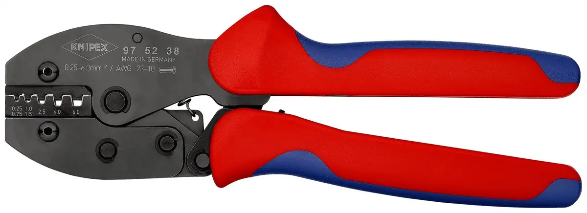 Knipex Preciforce Crimping Pliers For Insulated And Non Insulated Wire Ferrules 0.25-6.0Mm² 220Mm 97 52 38 1