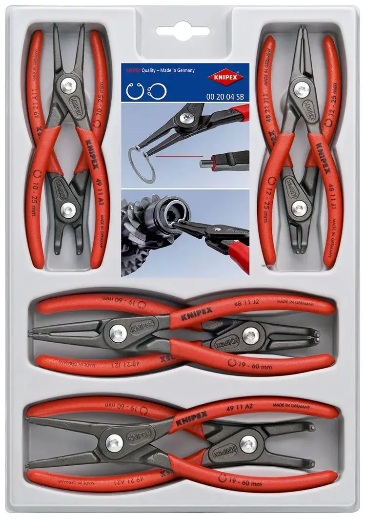 Knipex Precision Circlip Plier Set 8 Pieces Internal External Pliers 00 20 04 Sb 1