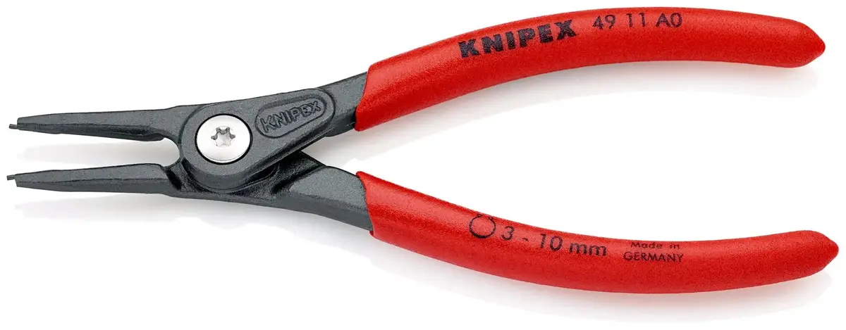 Knipex Precision Circlip Pliers For External Circlips On Shafts 140Mm 0.9Mm Diameter Tips 49 11 A0 1