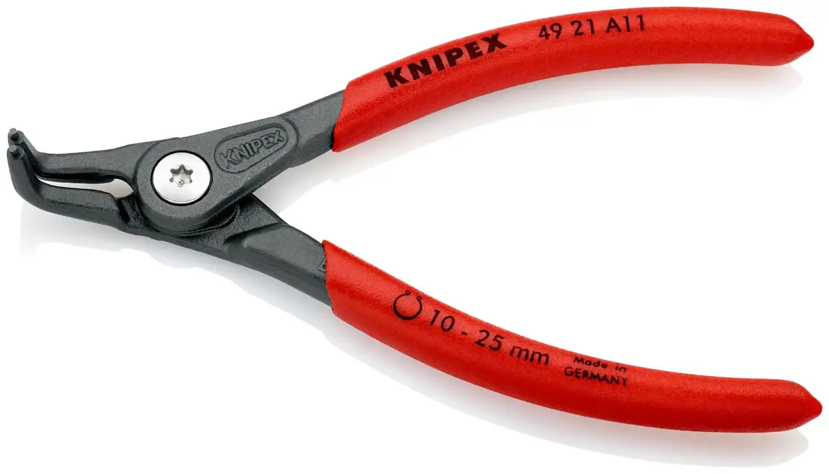 Knipex Precision Circlip Pliers For External Circlips On Shafts 90° Angled 130Mm 1.3Mm Diameter Tips 49 21 A11 1