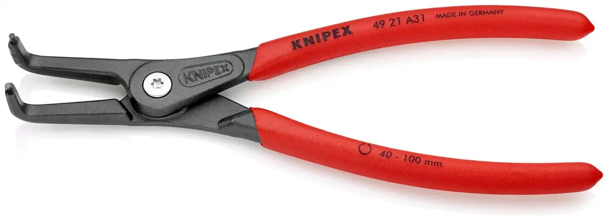 Knipex Precision Circlip Pliers For External Circlips On Shafts 90° Angled 210Mm 2.3Mm Diameter Tips 49 21 A31 1