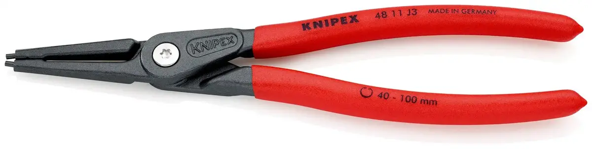 Knipex Precision Circlip Pliers For Internal Circlips In Bore Holes 225Mm 2.3Mm Diameter Tips 40 11 J3 1