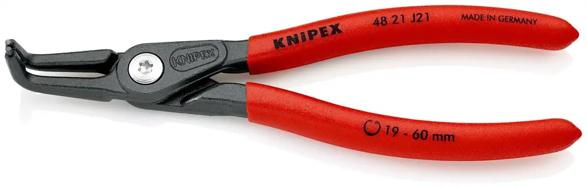 Knipex Precision Circlip Pliers For Internal Circlips In Bore Holes 90° Angled 165Mm 1.8Mm Diameter Tips 40 21 J21 1