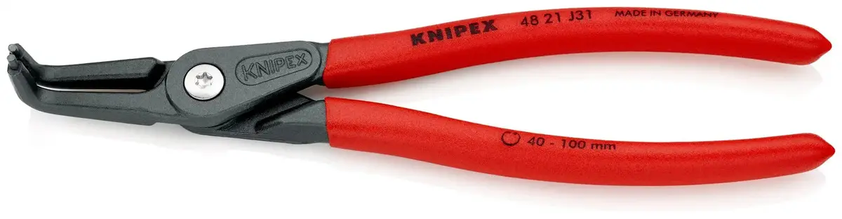 Knipex Precision Circlip Pliers For Internal Circlips In Bore Holes 90° Angled 210Mm 2.3Mm Diameter Tips 40 21 J31 1
