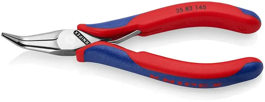 Knipex Precision Electronics Gripping Pliers 45° Bent Nose 145Mm Multi Component Grips 35 82 145 Sb 1