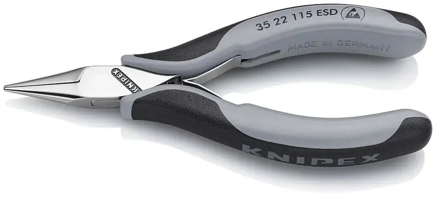 Knipex Precision Electronics Gripping Pliers Esd 115Mm Black/Grey Multi Component Grips 35 22 115 Esd 1