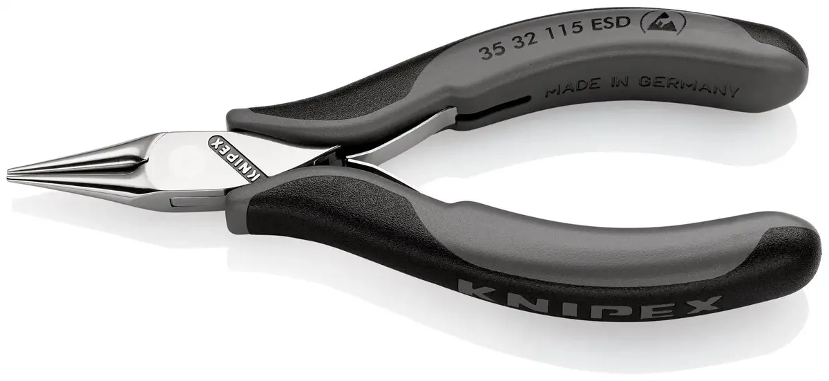 Knipex Precision Electronics Gripping Pliers Esd 115Mm Black/Grey Multi Component Grips 35 32 115 Esd 1