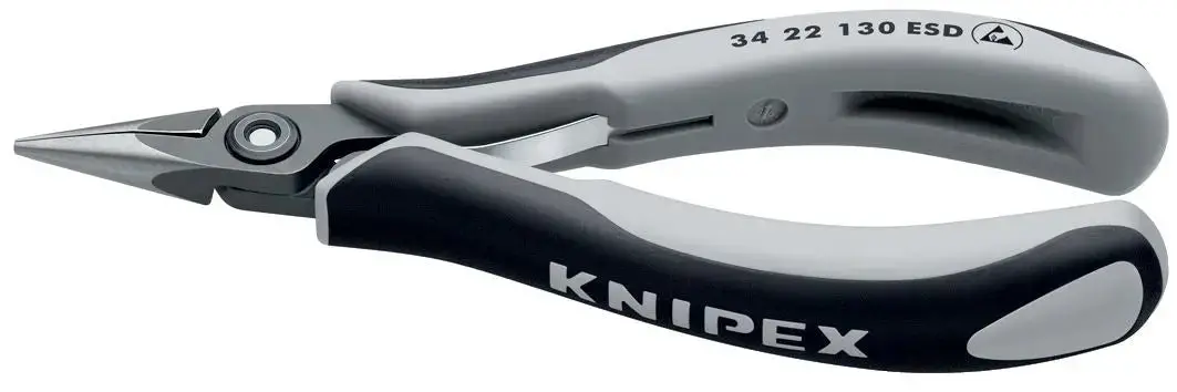 Knipex Precision Electronics Gripping Pliers Esd 135Mm Black/Grey Multi Component Grips 34 22 130 Esd 1