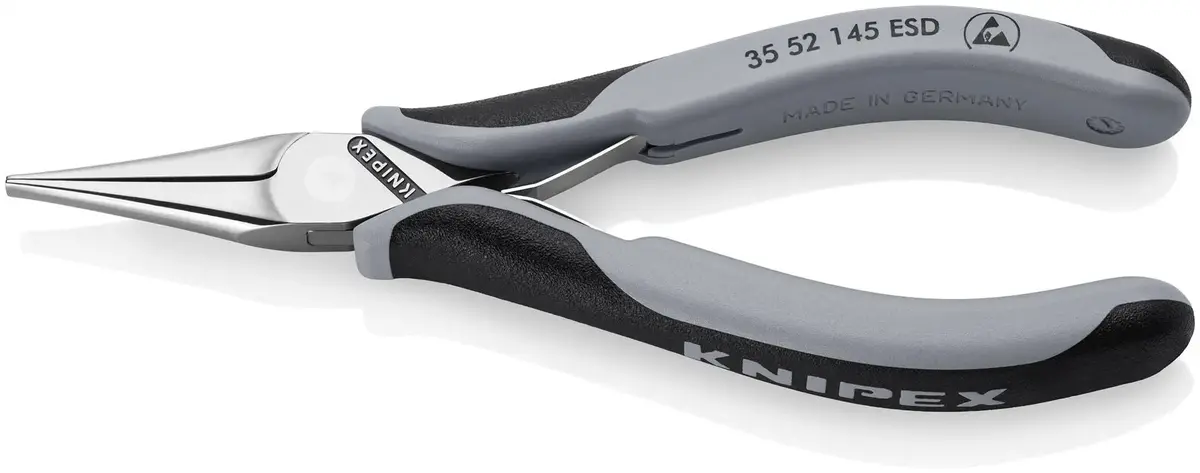 Knipex Precision Electronics Gripping Pliers Esd 145Mm Black/Grey Multi Component Grips 35 52 145 Esd 1