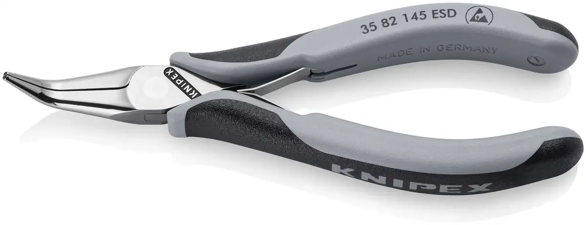 Knipex Precision Electronics Gripping Pliers Esd 145Mm Black/Grey Multi Component Grips 35 82 145 Esd 1