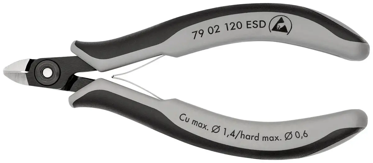 Knipex Precision Electronics Side Cutter Cutting Pliers Esd 120Mm Multi Component Grips 79 02 120 Esd 1