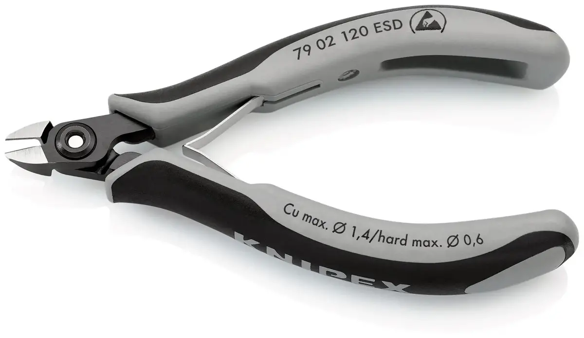Knipex Precision Electronics Side Cutter Cutting Pliers Esd 120Mm Multi Component Grips 79 02 120 Esd 2