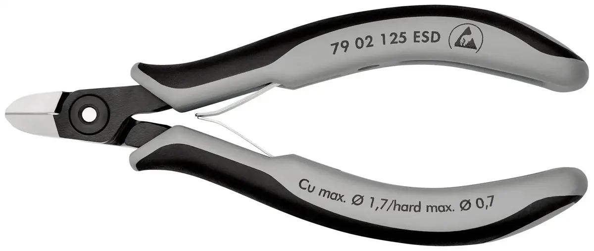 Knipex Precision Electronics Side Cutter Cutting Pliers Esd 125Mm Multi Component Grips 79 02 125 Esd 1