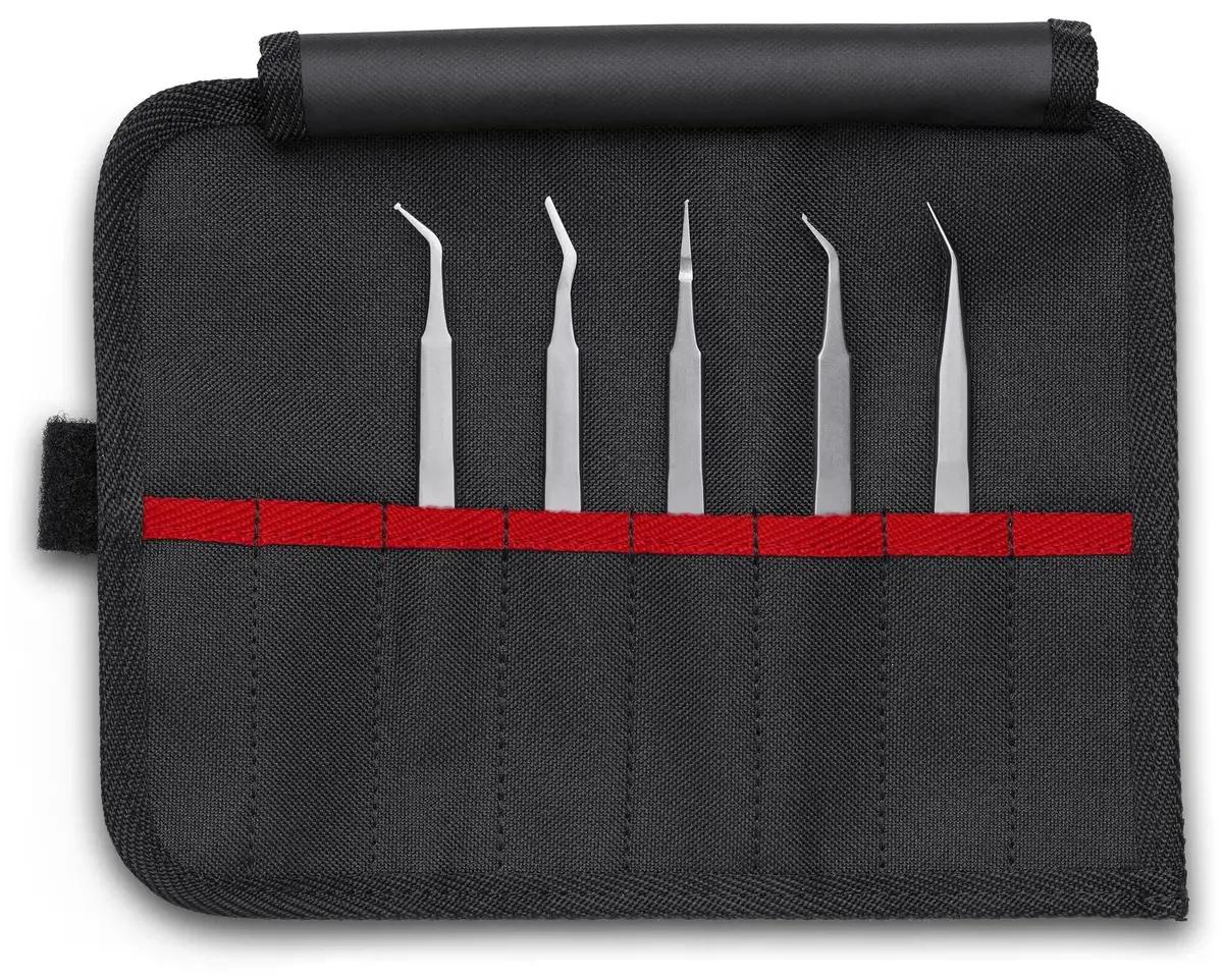 Knipex Smd Precision Tweezers Set In Tool Roll 5 Pieces 92 00 03 1
