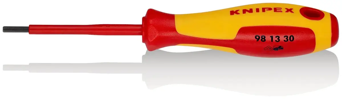 Knipex Screwdriver For Hex Socket Screws 3.0Mm Vde Insulated Multi Component Grips 182Mm 98 13 30 1