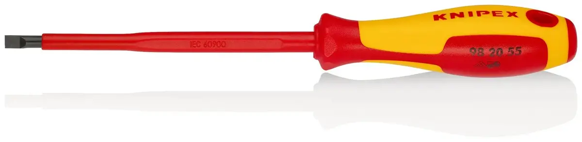 Knipex Screwdriver For Slotted Screws 5.5 X 1.0Mm Vde Insulated Multi Component Grips 232Mm 98 20 55 1