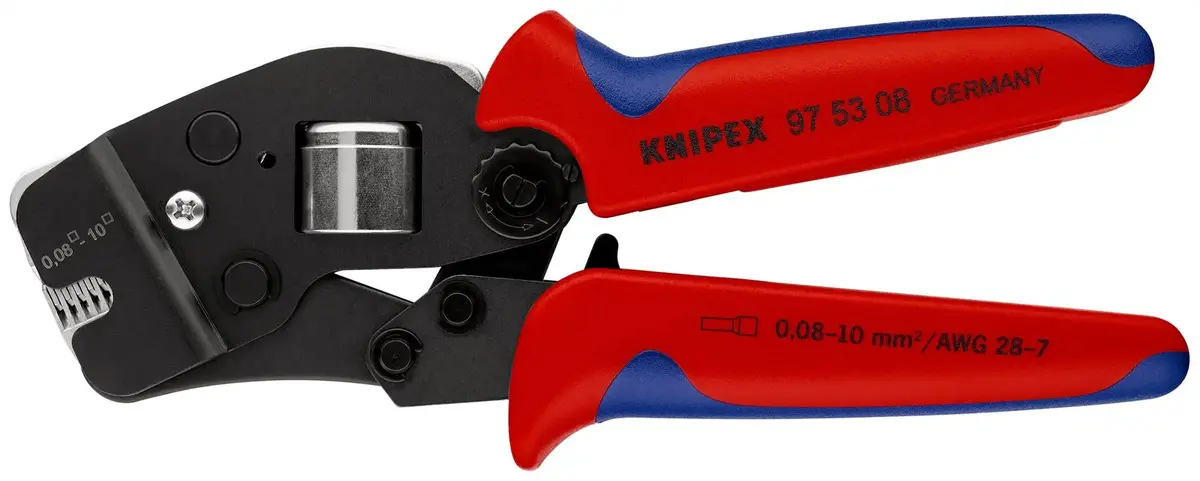 Knipex Self Adjusting Crimping Pliers For Wire Ferrules With Front Loading 0.08-10Mm² 190Mm Multi Component Grips 97 53 08 1