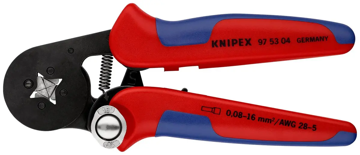 Knipex Self Adjusting Crimping Pliers For Wire Ferrules With Lateral Access 0.08-16Mm² 180Mm Multi Component Grips 97 53 04 1