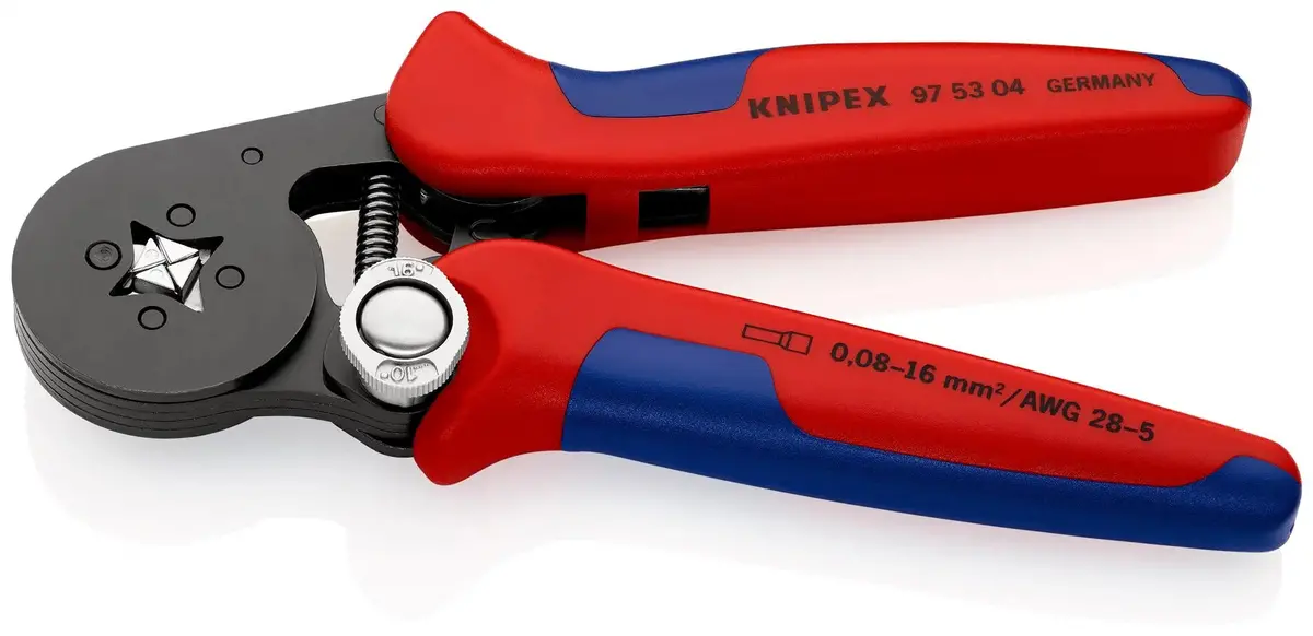 Knipex Self Adjusting Crimping Pliers For Wire Ferrules With Lateral Access 0.08-16Mm² 180Mm Multi Component Grips 97 53 04 Sb 2