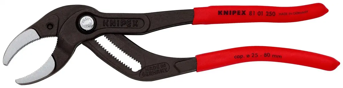 Knipex Siphon And Connector Pliers For Traps Tube Fittings Connectors 250Mm Plastic Coated 81 01 250 Sb 1